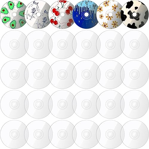 Miniatura 1 de CDs transparentes para pintar CD en blanco para decoración de bricolaje, estética, decoración de habitación, CD de pared transparente, manualidades,