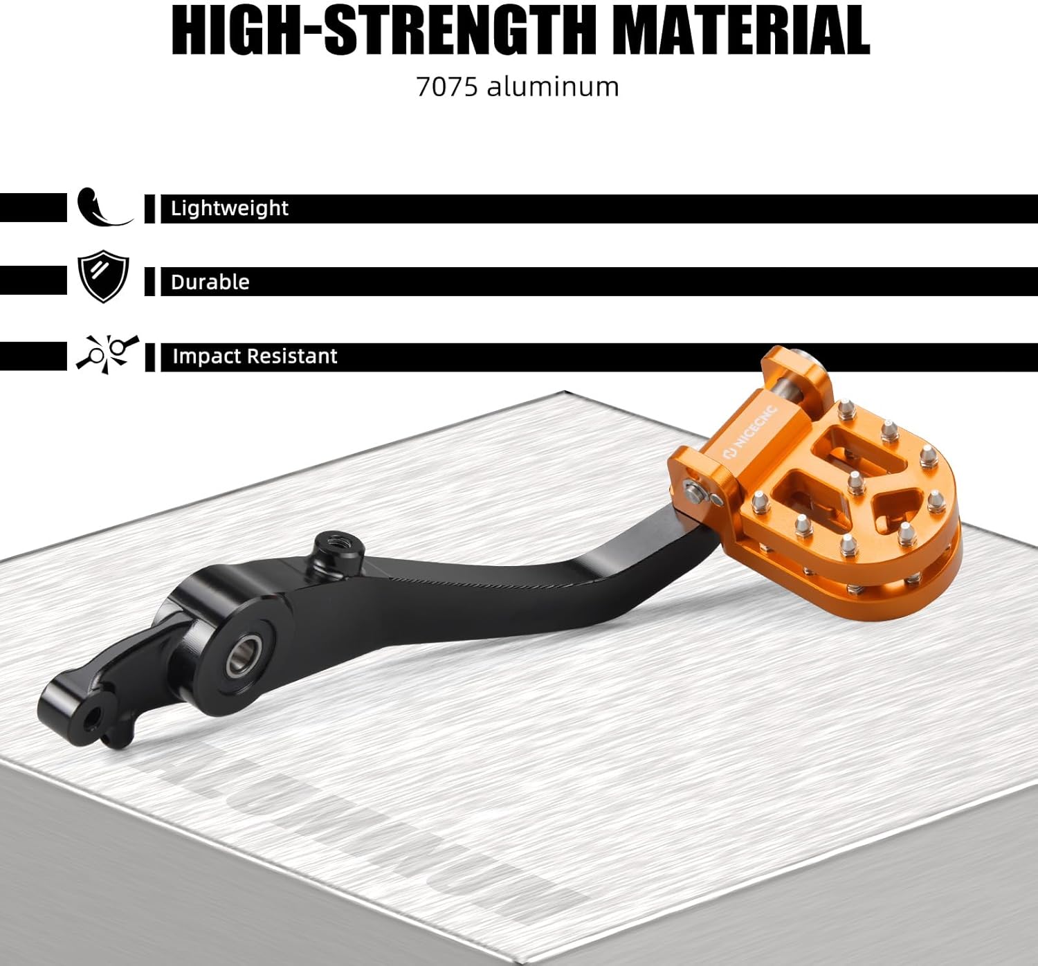 NICECNC Orange Adjustable Rear Brake Pedal Compatible with Husqvarna 901 Norden 901/901 Expedition 2022-2025, Compatible with KTM 790 890 Adventure/R/S/Rally 2021-2025, 890 SMT 2023-2025