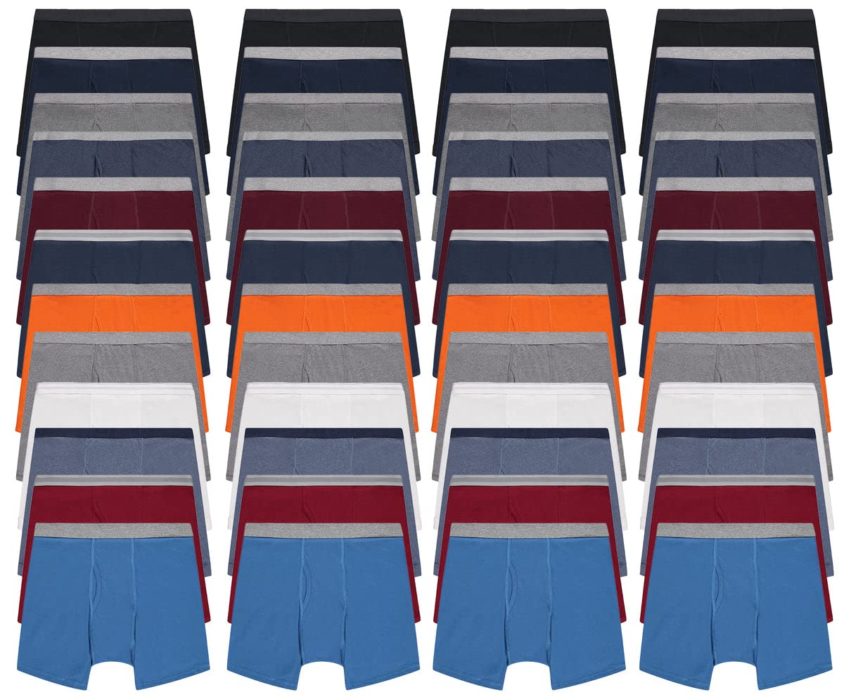 BILLIONHATS 48 Pack of Mens Boxer Briefs Wholesale Colorful Cotton Mens Underwear in Bulk Donating For Homeless Shelters