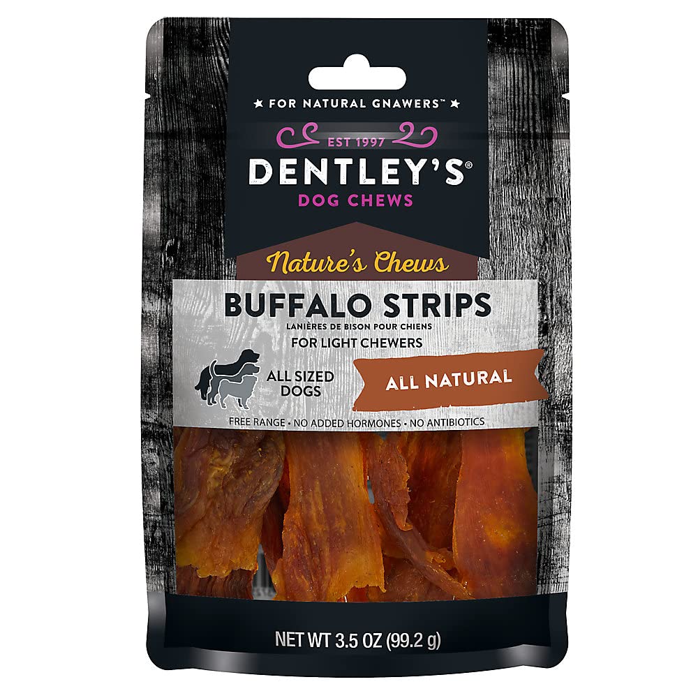 DENTLEY'S Nature's Chews Buffalo Strips Dog Chew - 3.5 Oz.
