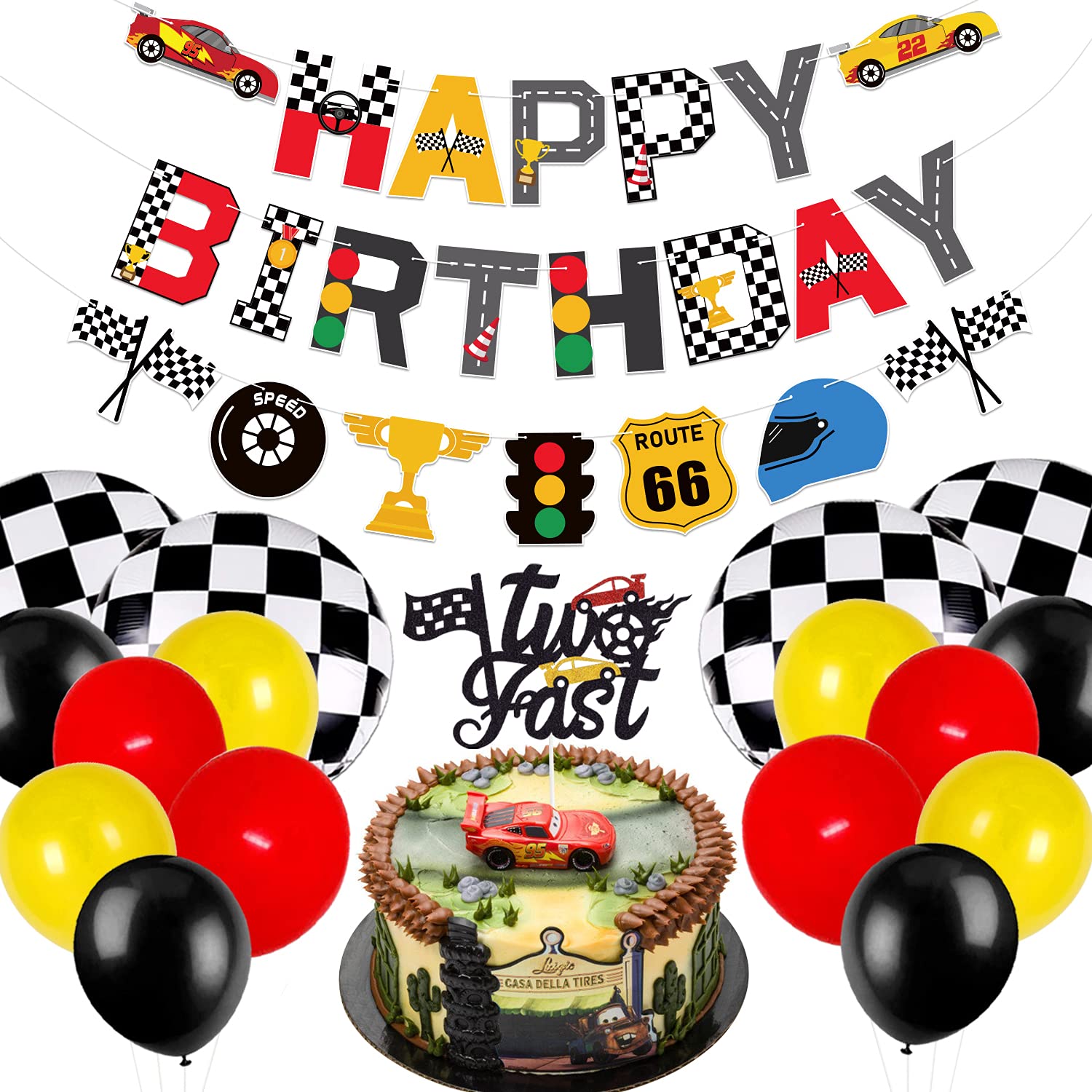 Buy Race Car Two Fast Birthday Party Decorations Birthday Banner And Buy Race Car Two Fast Birthday Party Decorations Birthday Banner And