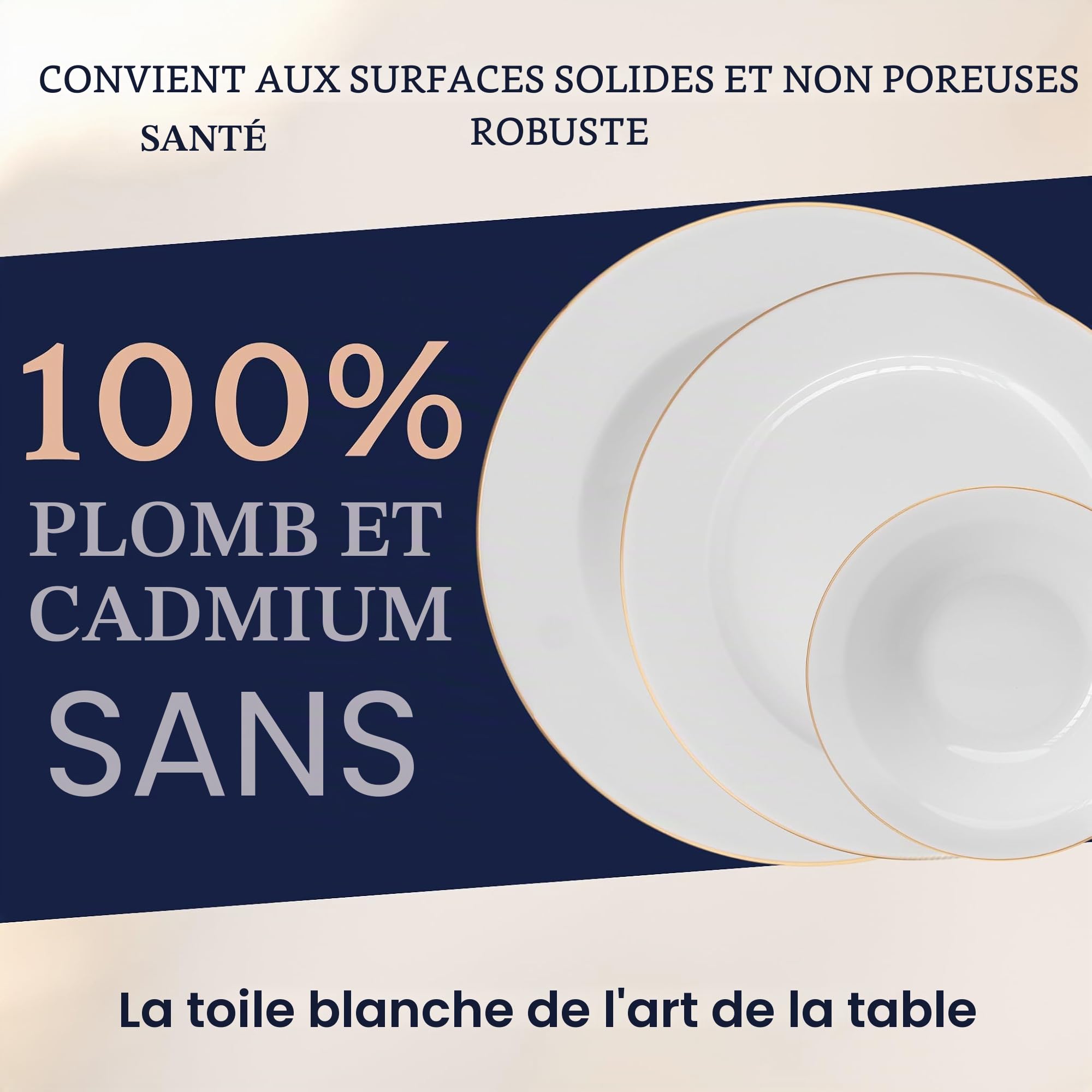 Porland Mina - Service de table en porcelaine 18 pièces doré - Complète et élégant