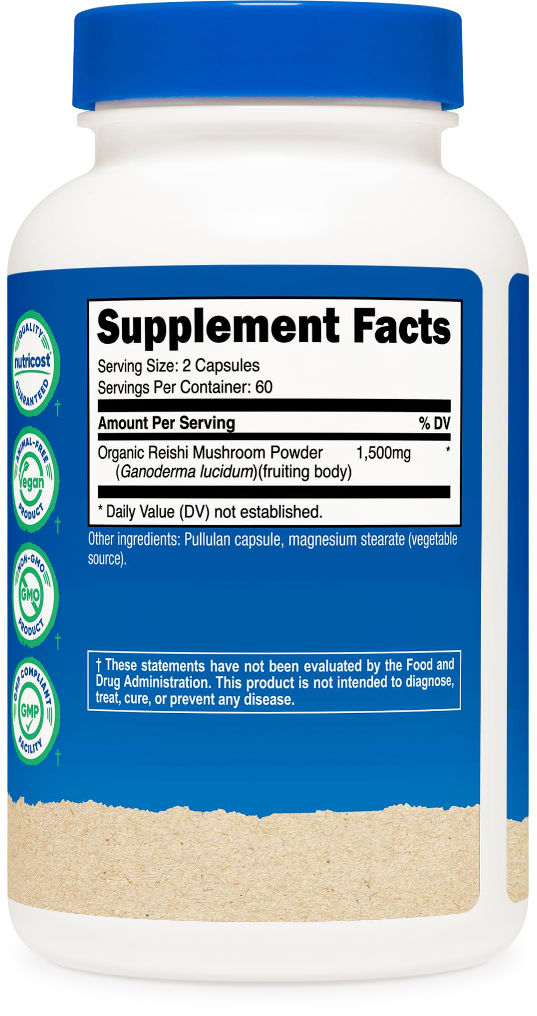 Nutricost Reishi Mushroom Capsules (1500mg) 60 Servings, Gluten Free — Amazon image 4