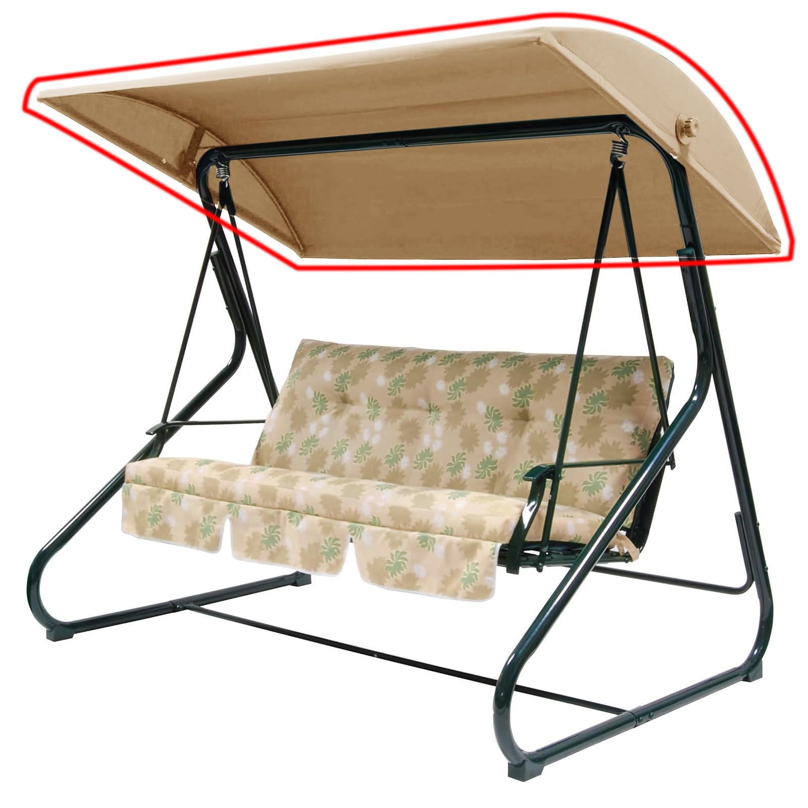 WingFly B&Q Colorado - Dondolo da giardino a 3 posti di ricambio per dondolo da giardino, copertura superiore, per dondolo da giardino (beige)