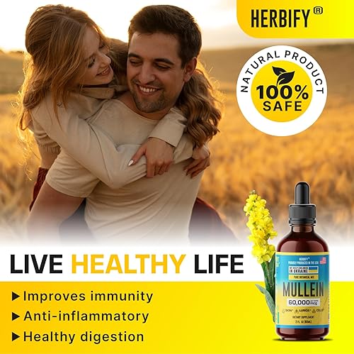 Miniatura 5 de HERBIFY Gotas de gordolobo, limpieza pulmonar, extracto de hoja de gordolobo, potente gordolobo para apoyo inmunológico, extracto de gordolobo para