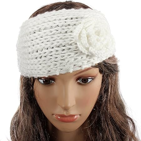 Amazon ニットアレンジターバン ヘッドバンド ヘアアレンジ かぎ針編みタイプ レディース ホワイト 曙光の町 ヘアスタイリング用品 通販