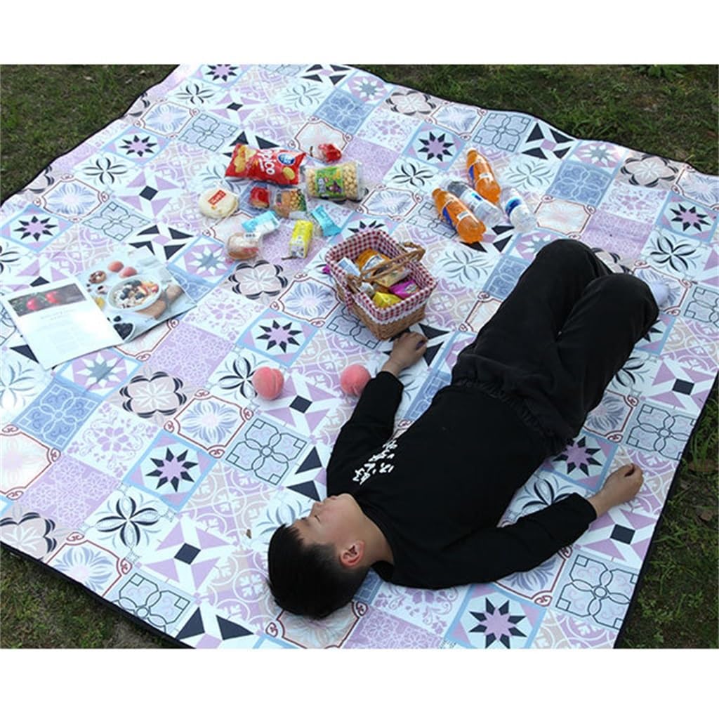 Mantas de Picnic con Correa de Transporte, al Aire Libre, Impermeables, portátiles, cómodas, duraderas, Gruesas, multifunción, de 3 Capas, for Picnic, Playa, Camping(C,79x79in/200x200cm)