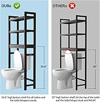 Vista 3 de Homykic Almacenamiento sobre el inodoro, estante organizador de bambú de 3 niveles, estante organizador de ahorro de espacio sobre el inodoro