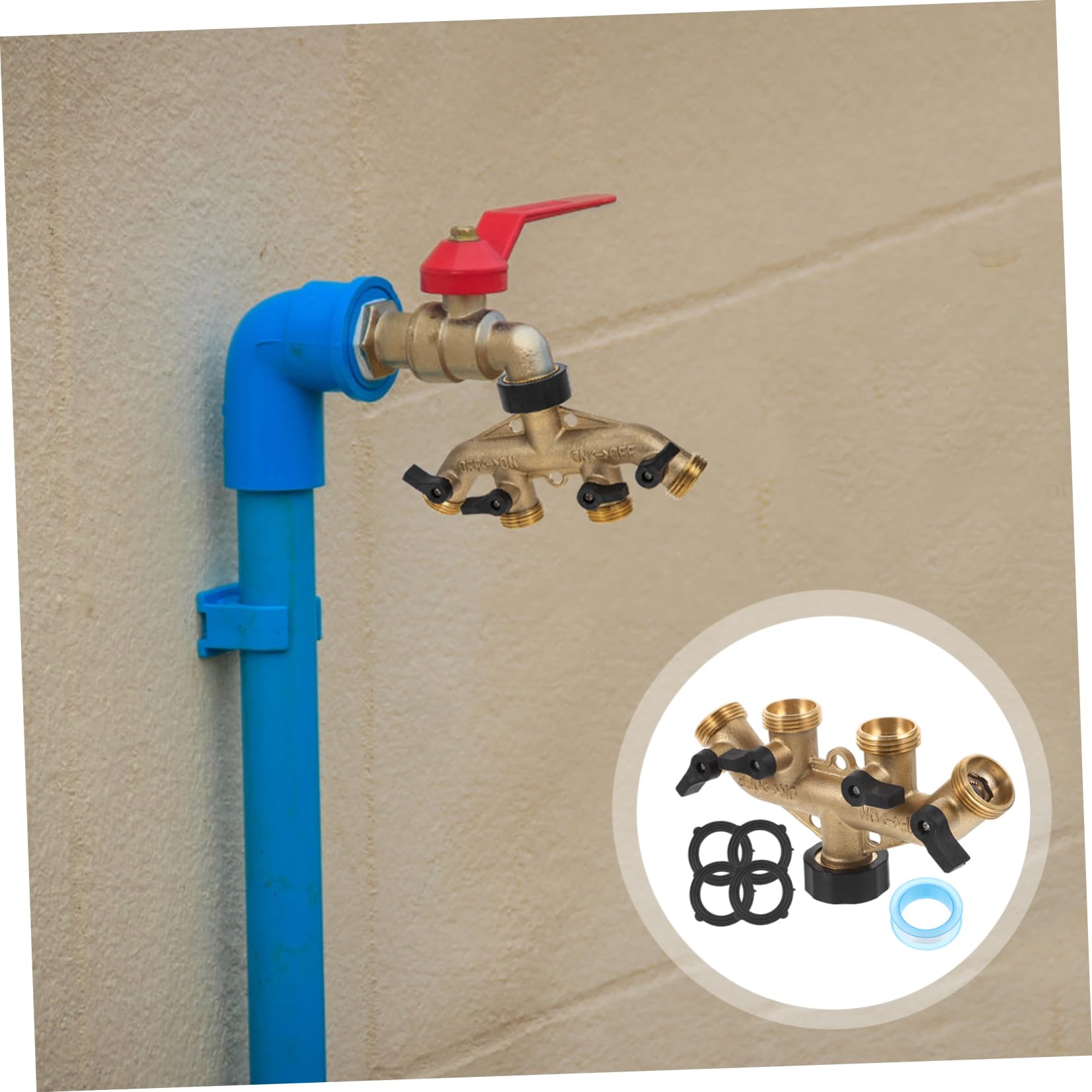 Tofficu Raccord pour Robinet Connecteur Tuyau Arrosage Répartiteur de Tuyau Adaptateur Eau Raccord à Connexion Rapide Déconnexion Rapide