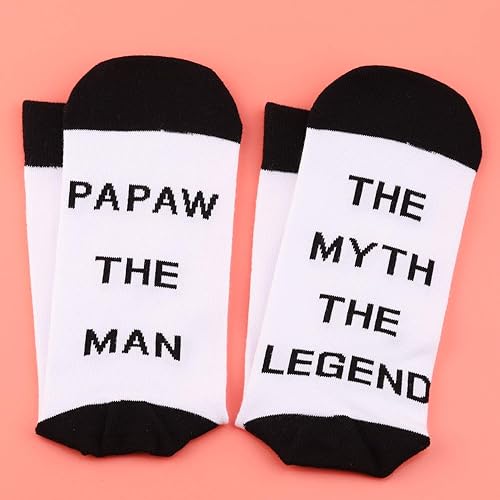 Miniatura 7 de LEVLO Regalos para el Día del Padre, calcetines de algodón Papaw The Man The Myth The Legend, regalo para el abuelo y papá