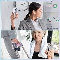 Vista 6 de UKON Agarre de silicona para teléfono, 2 correas de teléfono reutilizables con tres tiras cortas de silicona, combinación de bricolaje