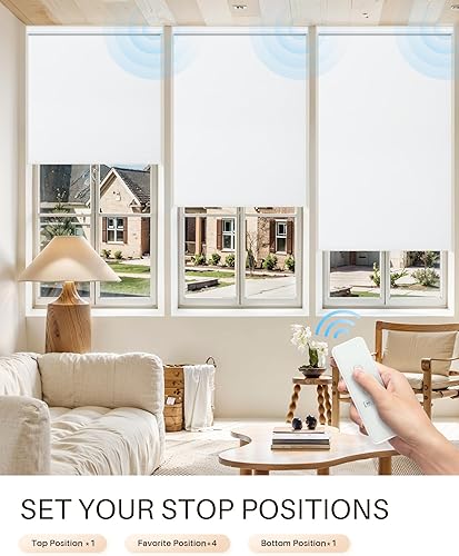 Miniatura 3 de Persianas enrollables motorizadas, persianas motorizadas opacas con control remoto, compatibles con Alexa, 48 pulgadas de ancho x 72 pulgadas de