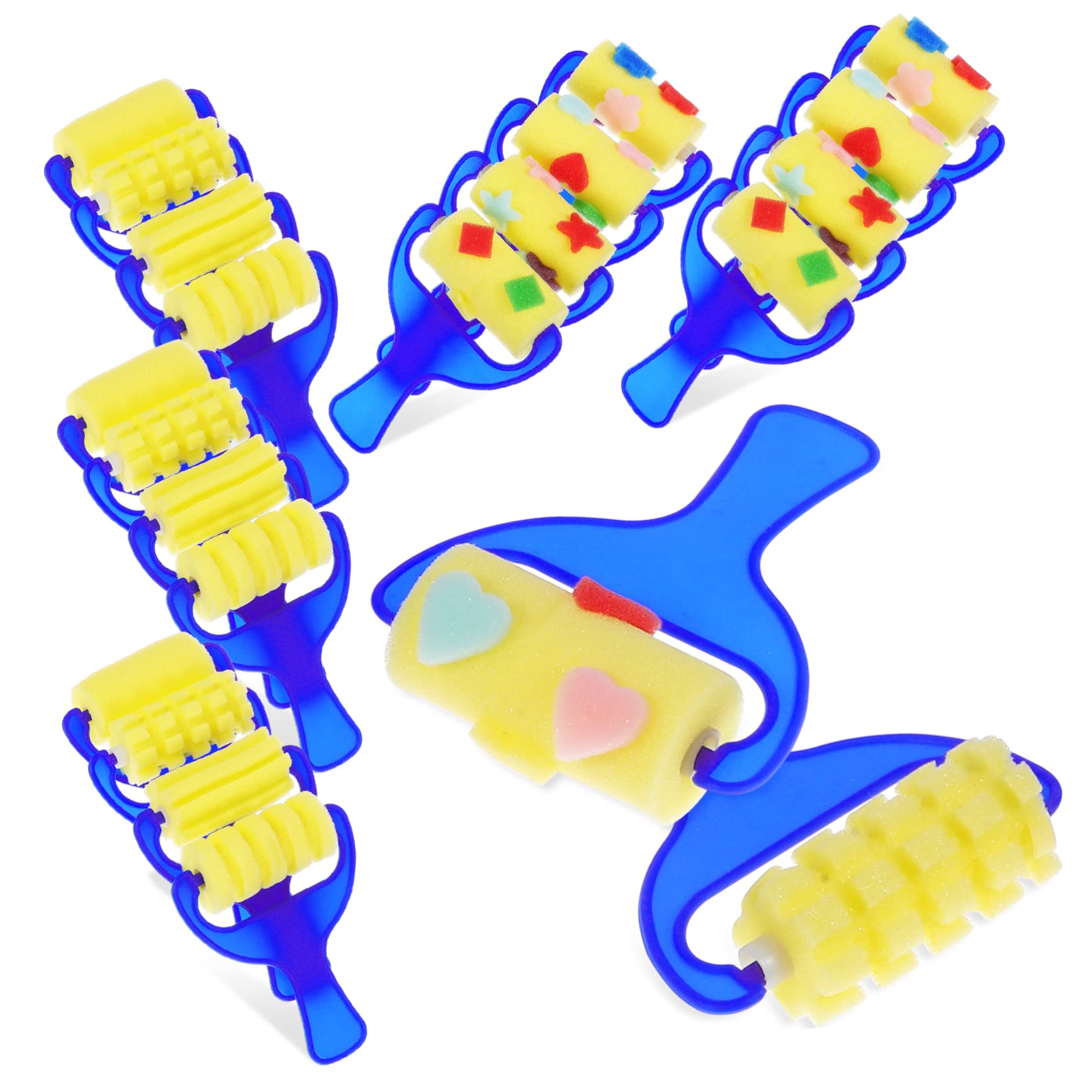 Housoutil 20Pcs Drawing Brush Roller Washable Sponge Painting Tools for Art Crafts for Indoor Activities and Family Fun