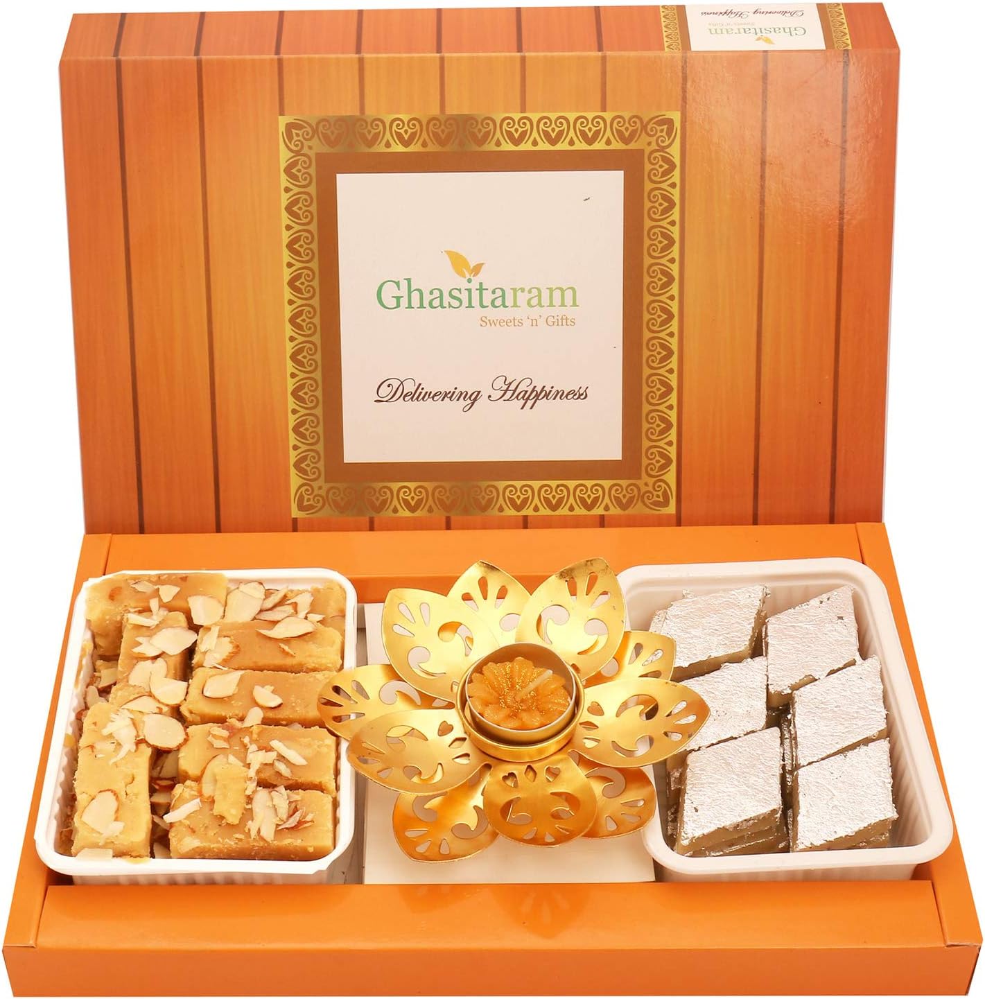 Ghasitaram Gifts Kaju Katli, Mysore Pak and T-Lite|Sweets|Sweets Gift Pack|Diwali Sweets|Indian Mithai|Diwali Sweets Gift Box|Sweets Gift Box