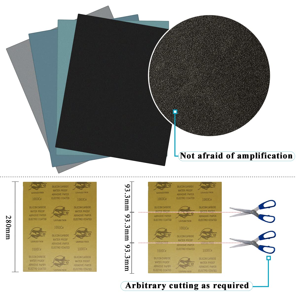 Dapetz ® 230 x 280 mm wet and dry sandpaper, 80 granules, 2 pieces, robust, durable, flexible and waterproof for processing paint, varnish and filler, car use