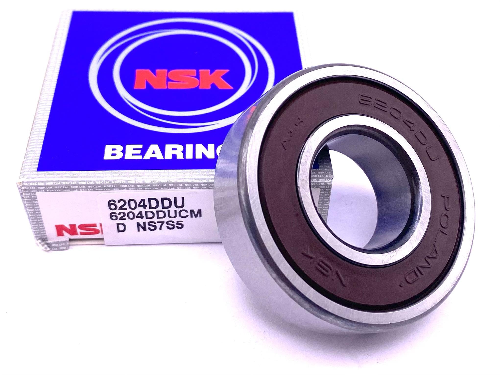 NSK 6204 DDU Deep Groove Ball Bearing, Rubber Sealed 6204 2RS 20x47x14 mm