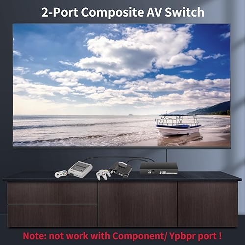 Miniatura 4 de Interruptor RCA 2 en 1 Salida Video Compuesto LR Audio Switcher Selector Box 2X1, BolAAzuL 2-Way RCA Switcher - 2 puertos AV Switch Box - Plug &