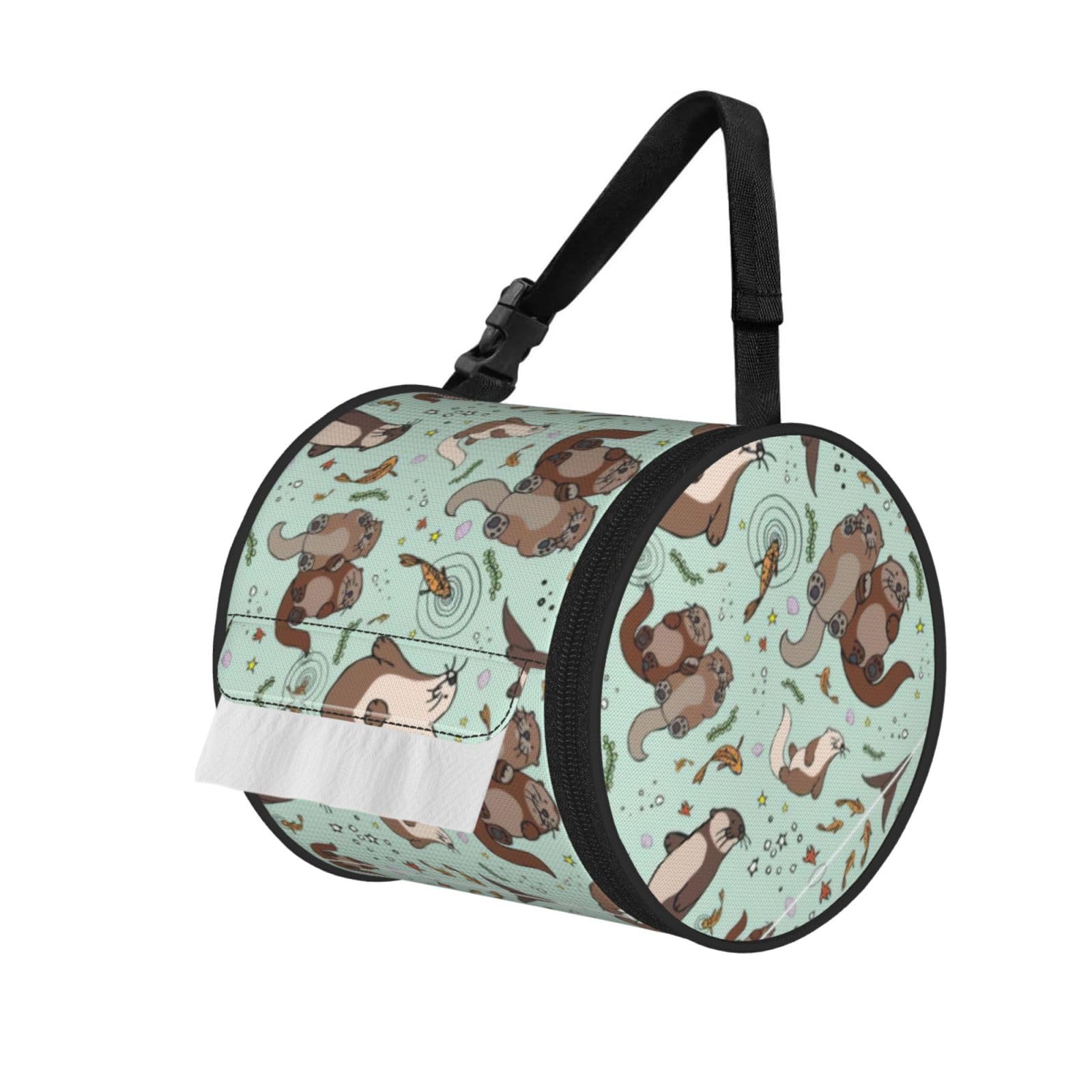 Cartoon Cute Printed Toilet Paper Holder Bag, Adjustable Strap Roll Paper Organizer for Car Kitchen Outdoor