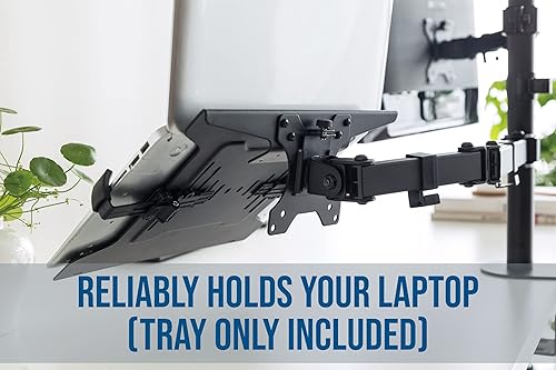 Miniatura 2 de MANHATTAN Bandeja de montaje Vesa para laptop, resistente y totalmente ajustable, se adapta a portátiles con ancho de hasta 17 pulgadas, soporte