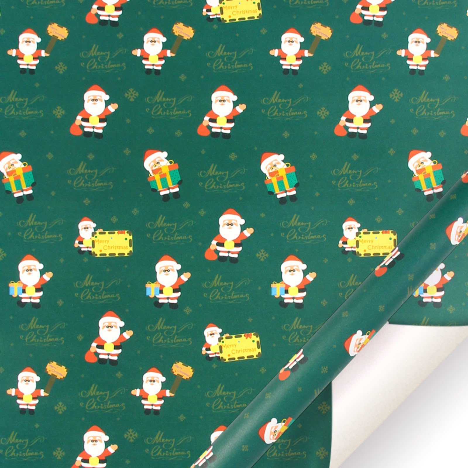 Christmas Wrapping Paper, 6 Sheets 50cm x 70cm Recyclable Kraft Wrapping Paper with Jute Strings and Tags(6 Pattern) - Image 4