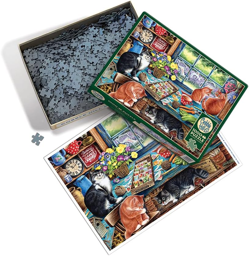 Cobble Hill 1000 Piece Puzzle - Cats Retreat - Sample Poster Included