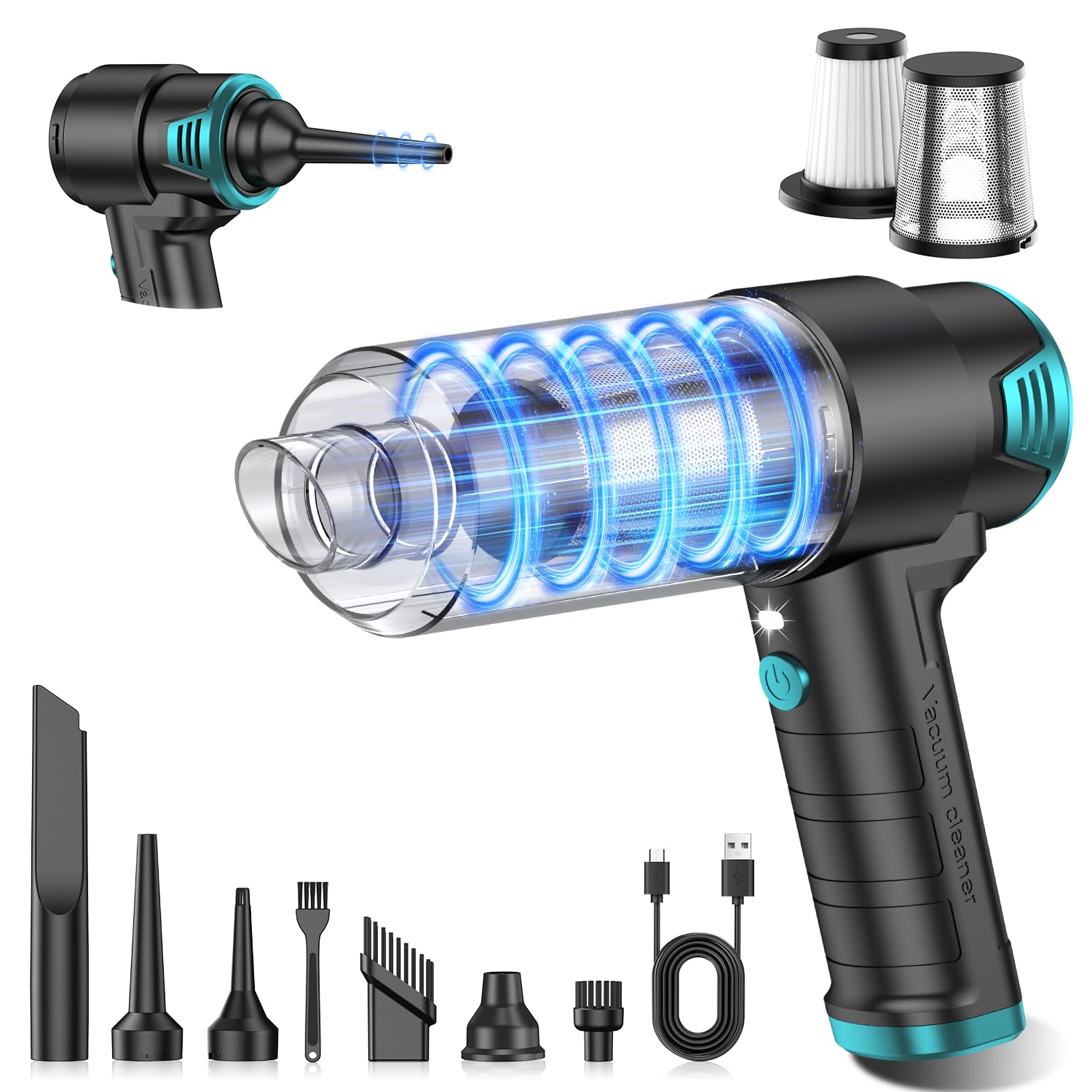 KMM Handheld Car Vacuum Cleaner, 10000PA Hand Held Vacuum &amp; Air Duster