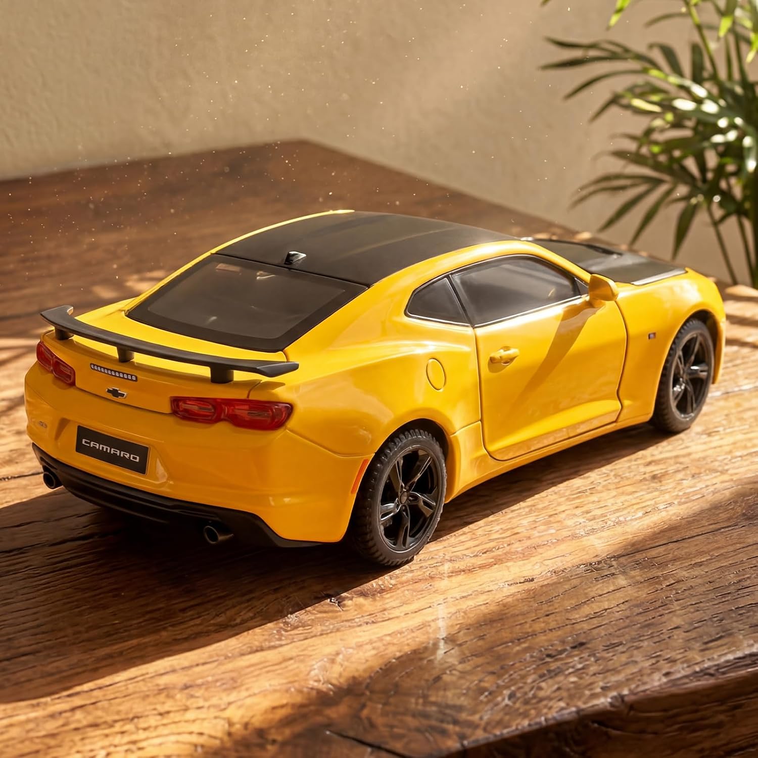 RZAPE 1:24 Scale Chevrolet Camaro Diecast Car Model - Metal Body with Sound & Light Effects- Collectible and Display,Gift for Adults & Car Enthusiasts（Yellow）