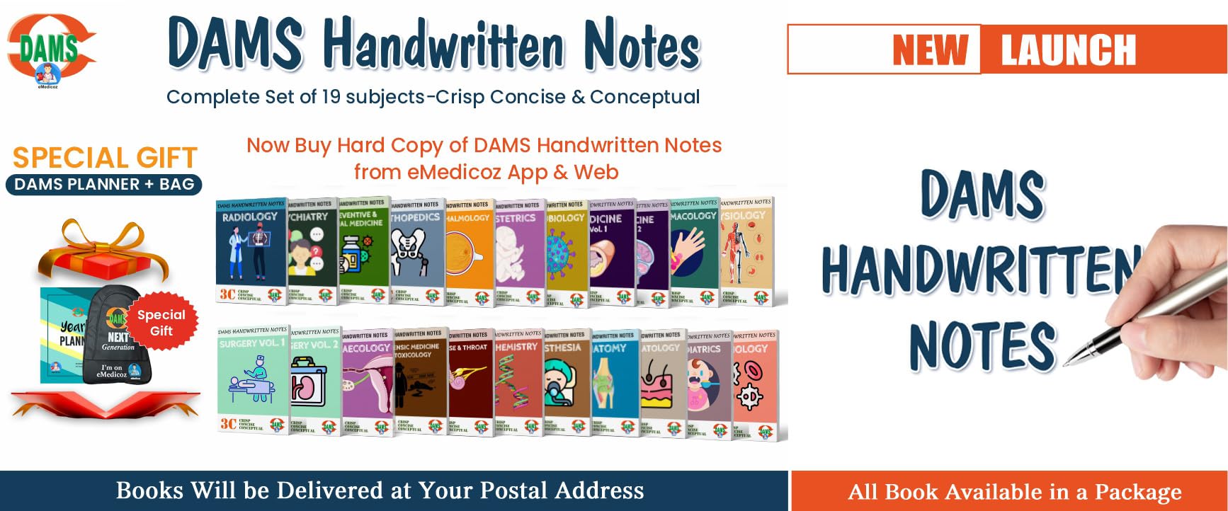DAMS Handwritten Notes-Complete Set of 19 subjects-Crisp Concise & Conceptual Product Bundle