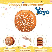 Vista 3 de Liliful 100 piezas de hamburguesas a granel Yo Yo Juguetes de plástico Burger Party Favores para niños y adultos, juguetes de cuerda