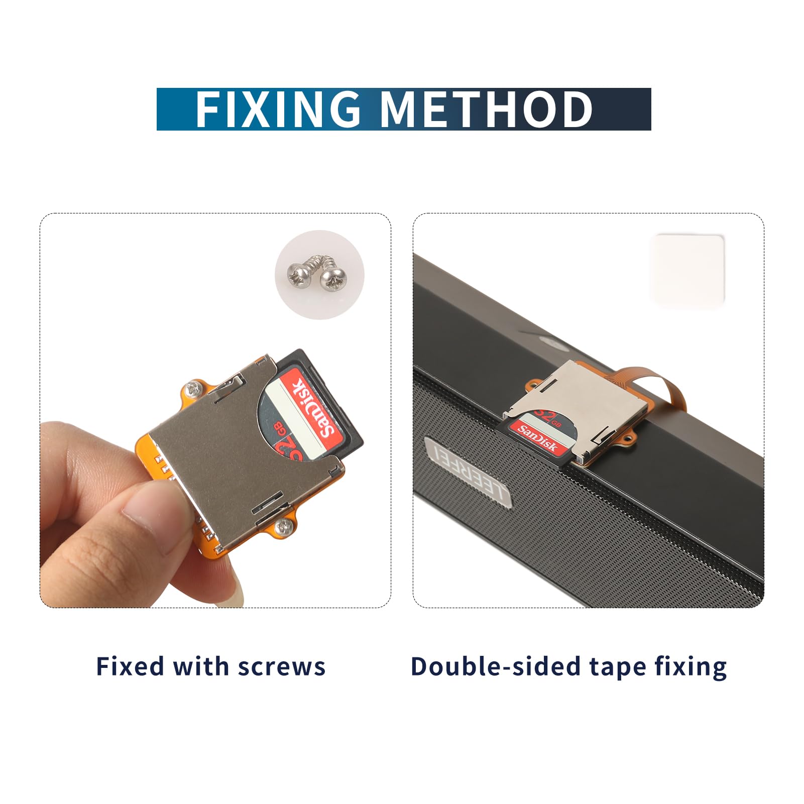 Micro SD Card to SD Card Extension Cable 3D Printer Adapter Cable FPC Material Memory Card Male and Female Adapters with Screw Holes Designed for Memory Cards Size External Conversion 3.9 in./15cm