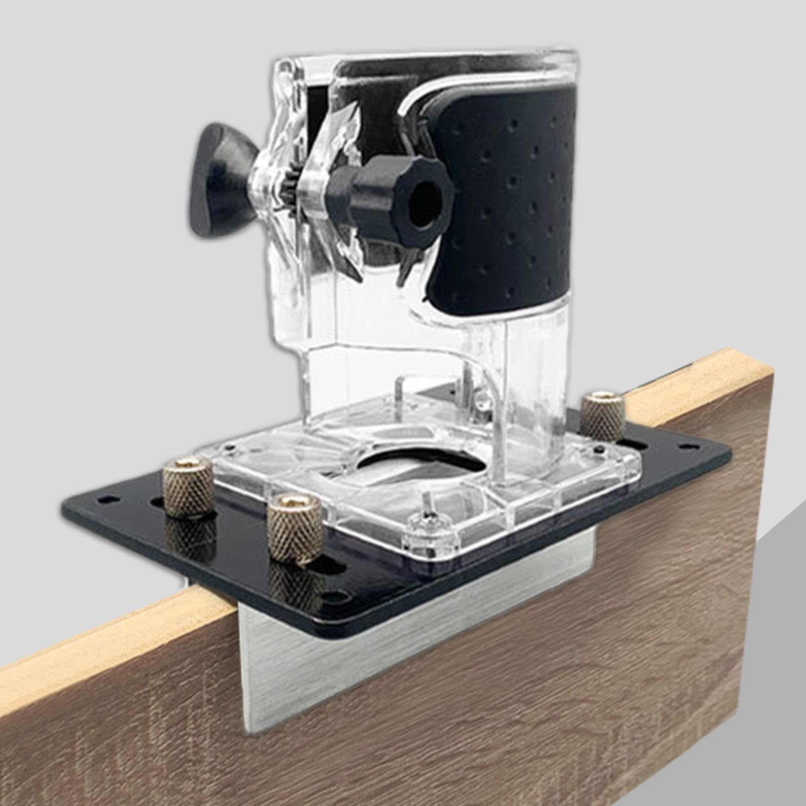 Base Per Router Legno Compatta 2 In 1 Per Scanalature E Smussi – Staffa In Lega Di Alluminio Per Mobili E Armadi, Adatta A Taglierine Da 65 Mm E Spessori Fino A 5 Cm