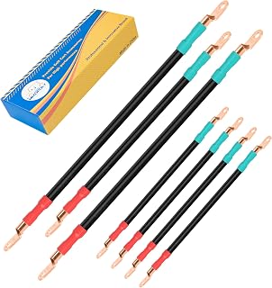 4 Gauge Golf cart Battery Cable Kit Replacement for EZGO, Yamaha, Club Car All Models 36 & 48 Volt 1994-up, Pure Copper AC/DC Battery Wiring Kit (7-Piece Set)