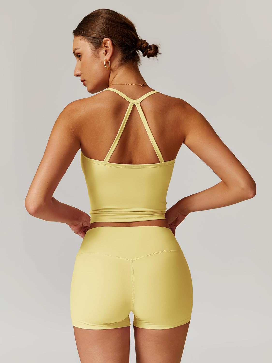 IMEKIS Women Workout Sets 2 Piece Padded Sports Bra Tank Top High Waist Booty Lifting Shorts Gym Yoga Matching Outfits - Image 3