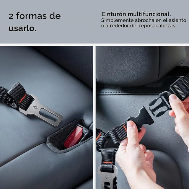 Foto 2 de 8 de Spigen Cinturón Seguridad de Coche para Perros, Arnés de Coche para Perros con Elástico