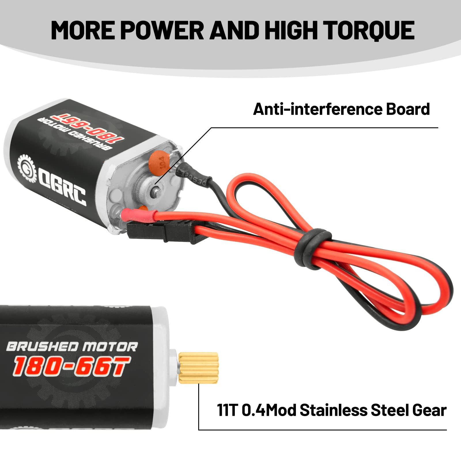 OGRC 180 Brushed Motor 66T With 11T Pinion For Traxxas TRX4M 1/18 RC Crawler Upgrade - View #10