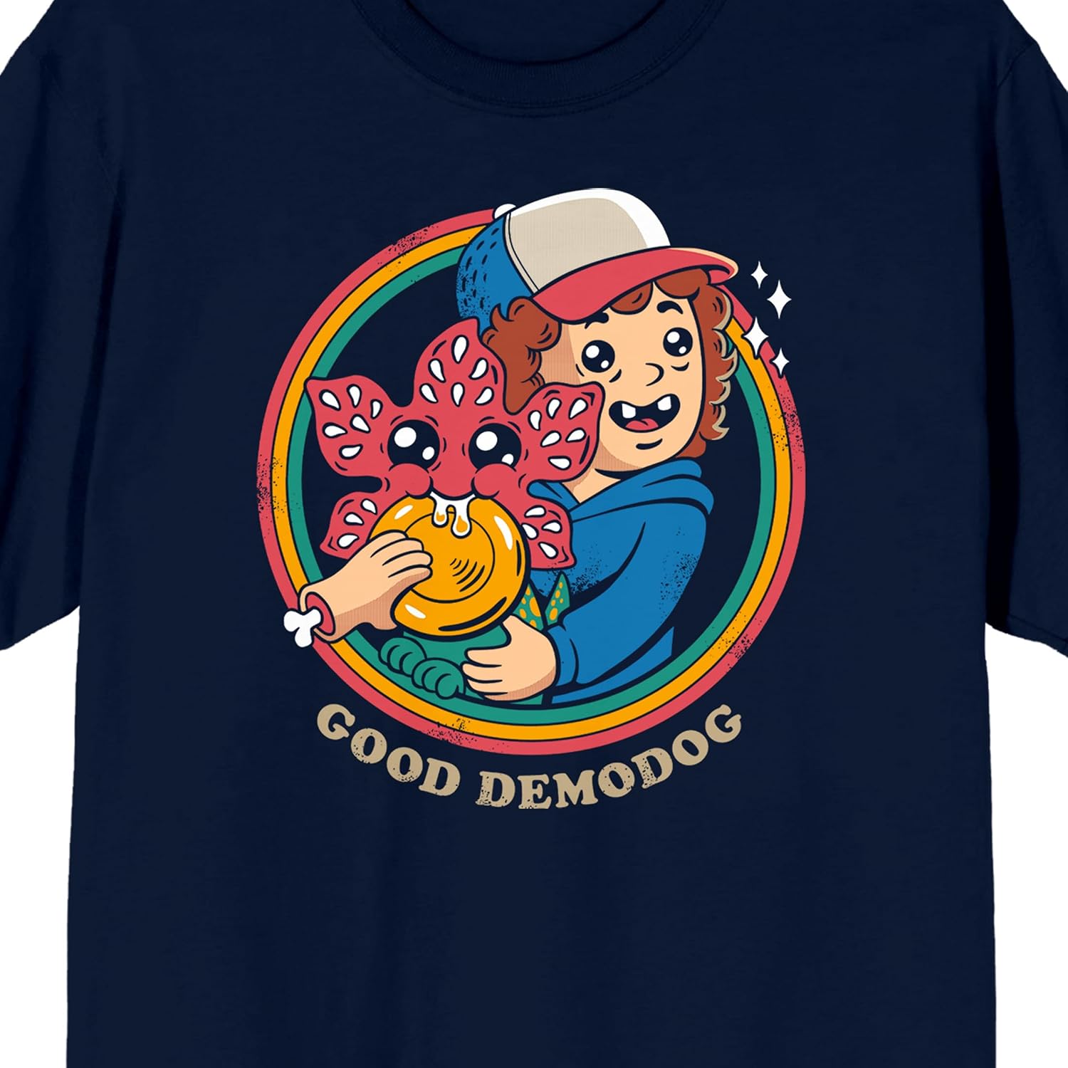 Stranger Things Good Demodog Adult Navy Crew Neck Short Sleeve T-Shirt