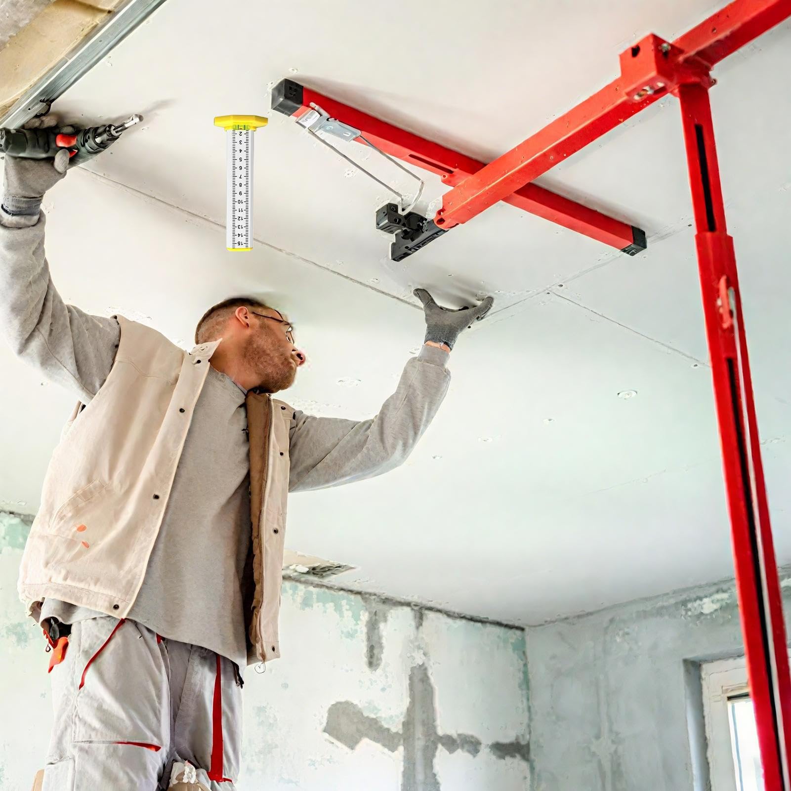 Strumento di livellamento | di livellamento del soffitto | Righello di marcatura 'altezza doppio uso con base magnetica di precisione per mobili da parete, terra, casa, officina
