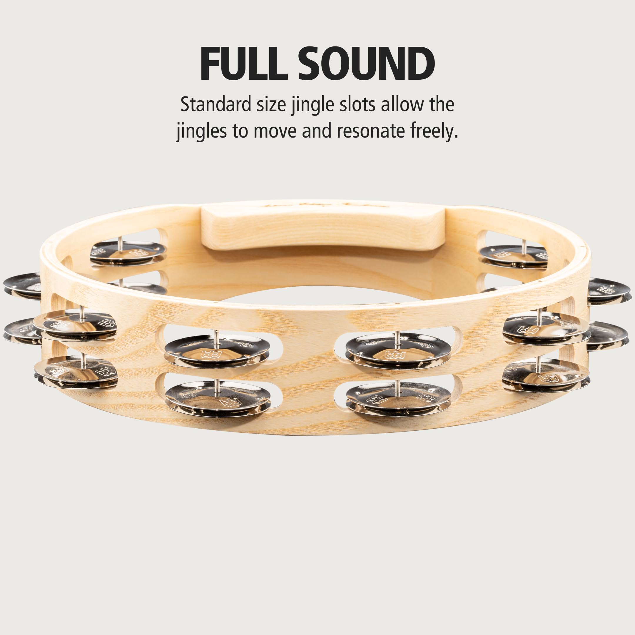 Meinl Percussion Artisan - Tamburello in legno a 2 file, diametro 10 pollici, frassino/acciaio, naturale (AE-ATA2S)