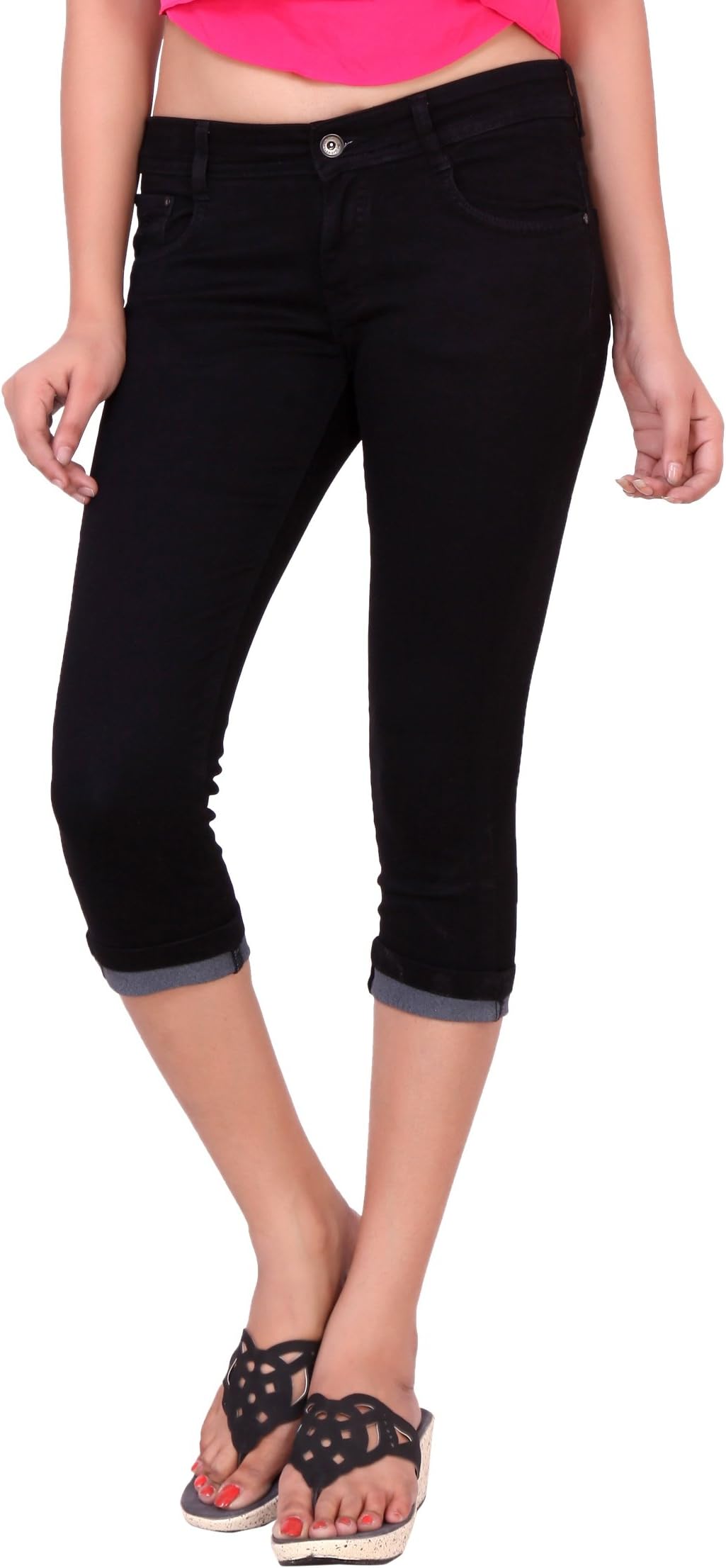 AIRWAYSStretchable Denim Capree Pant for Women