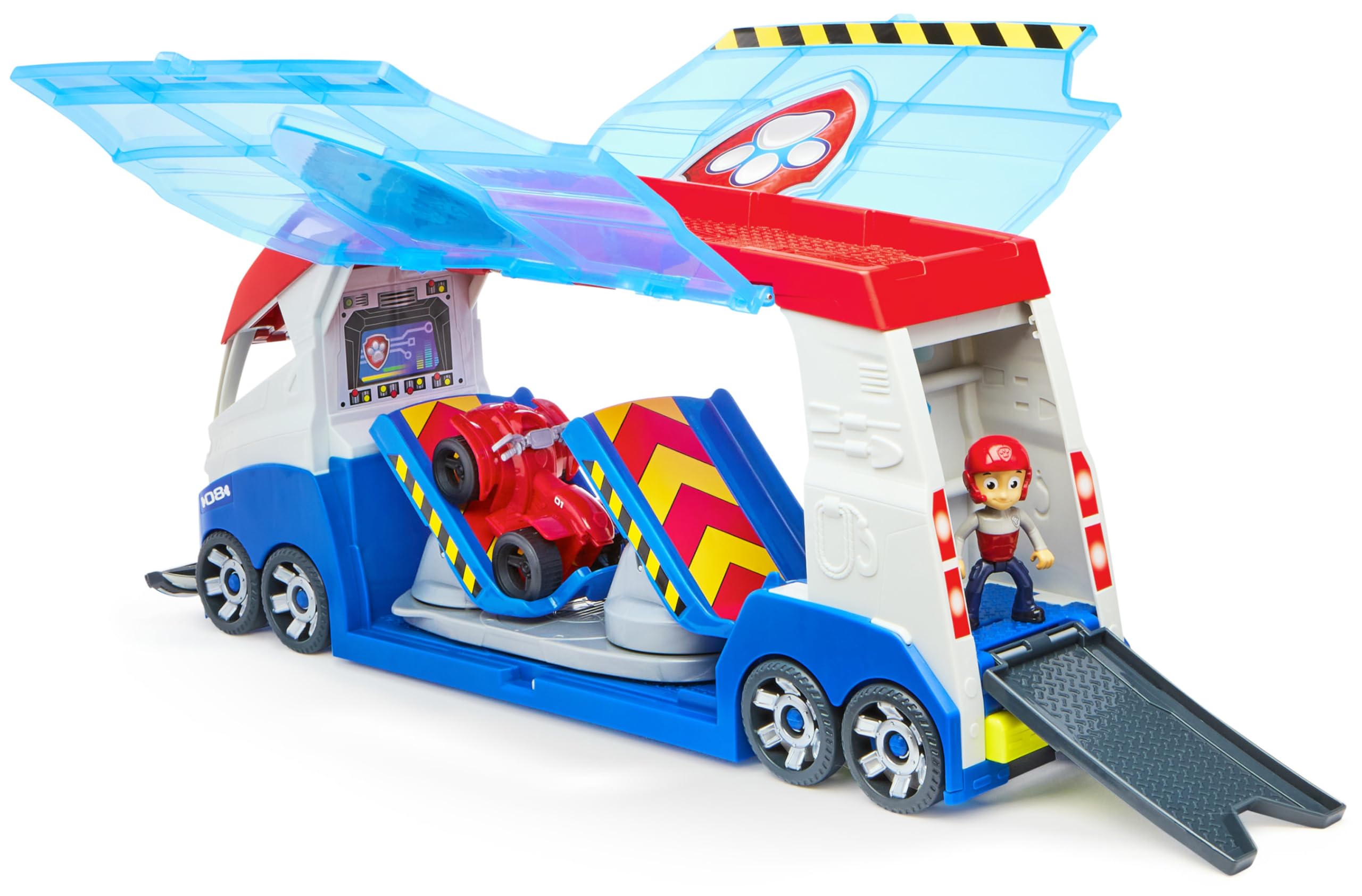 PAW PATROL Launch'n Rescue Patroller Teamfahrzeug 55,8 cm mit Ryder-Figur und Quad-Basisfahrzeug