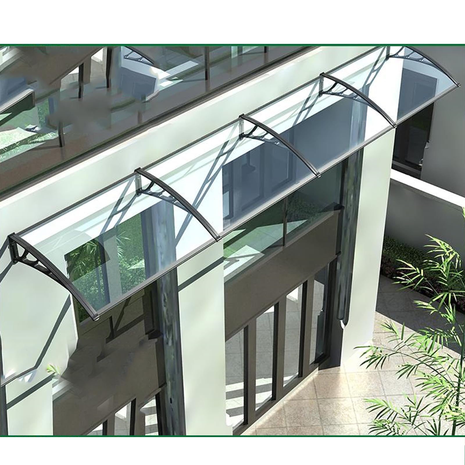 Toldo para puerta exterior, resistente a los rayos UV, cubierta de porche frontal, protección contra la lluvia y la humedad, toldo para exteriores, para entradas, refugio de techo resistente a la