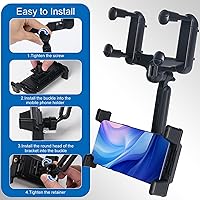 Vista 3 de Phone Mount for Car,Car Rear View Mirror Phone Holder, Multifunctional 360°Rotatable and Retractable Tablet Holder for Car，Suitable for