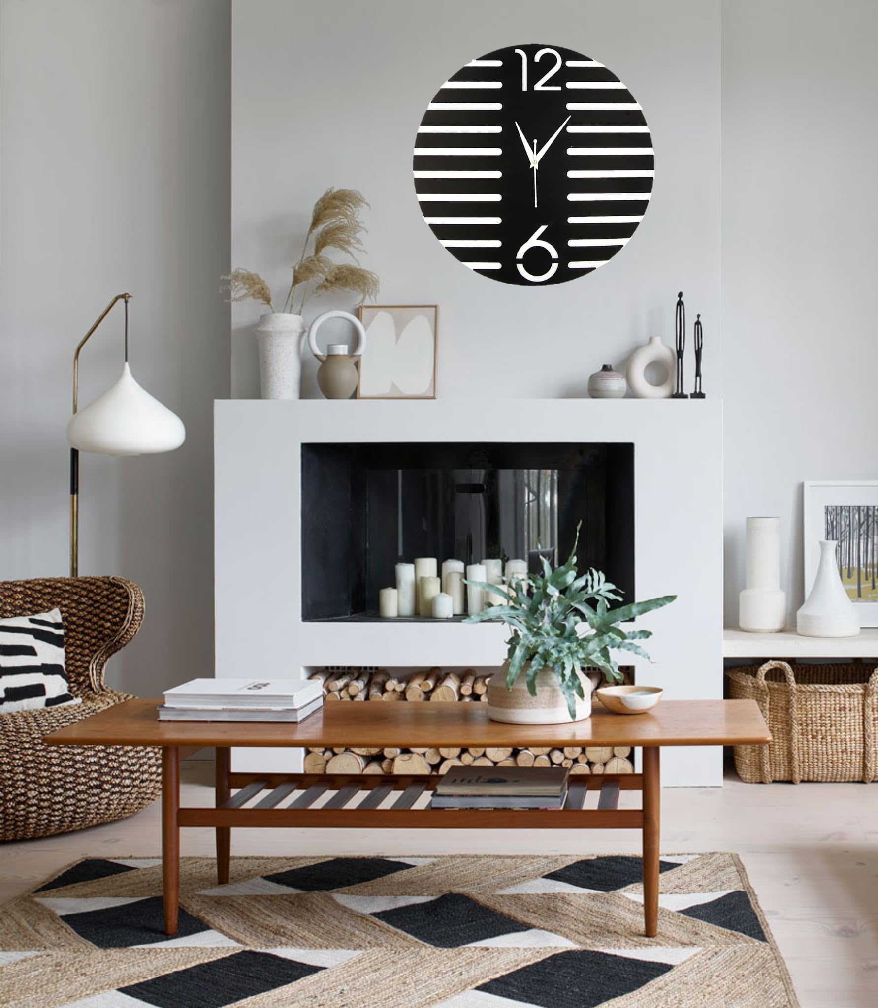 Wooden Silent Non Ticking Sweeping Wall Clock for Home Stylish Latest Wall Clock for Home Living Room Bedroom Office Hall (15x15 inch CH-RLW2)