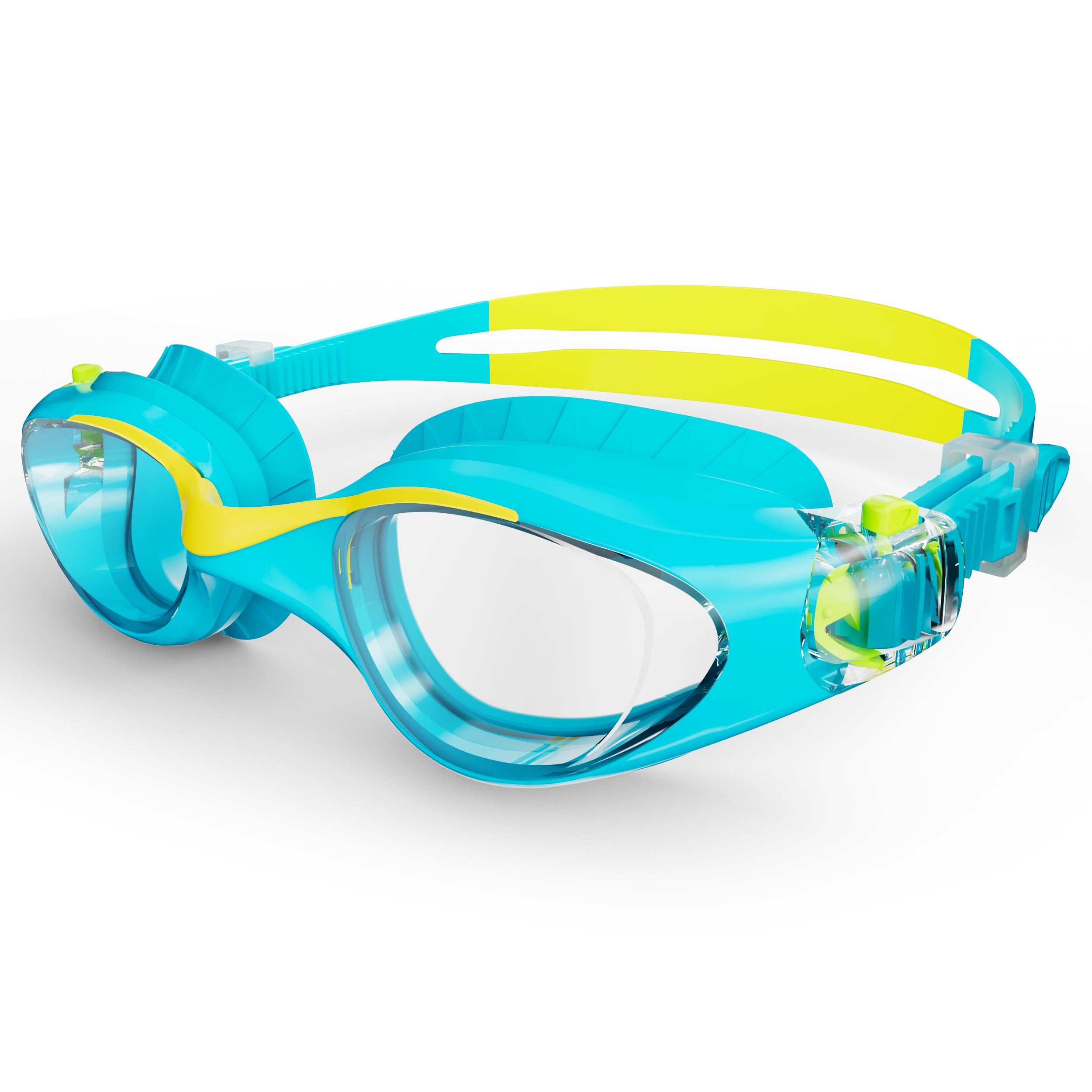 HIGAHY Kids Swimming Goggles - Adjustable Anti Fog Swimming Goggles Kids 6-14 years, UV Resist Junior Swim Goggles, Wide Clear Vision and Anti-Leak for Boys Girls