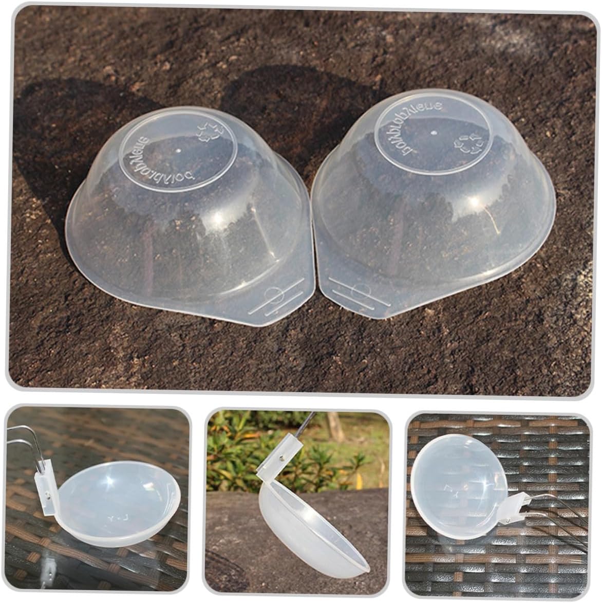 Portable Camping Bowl and Soup Spoon Set, Pp Plastic, 4 Small Rice Bowls with 4 Portable Spoons, Outdoor Barbecue and Hiking Serving Utensils