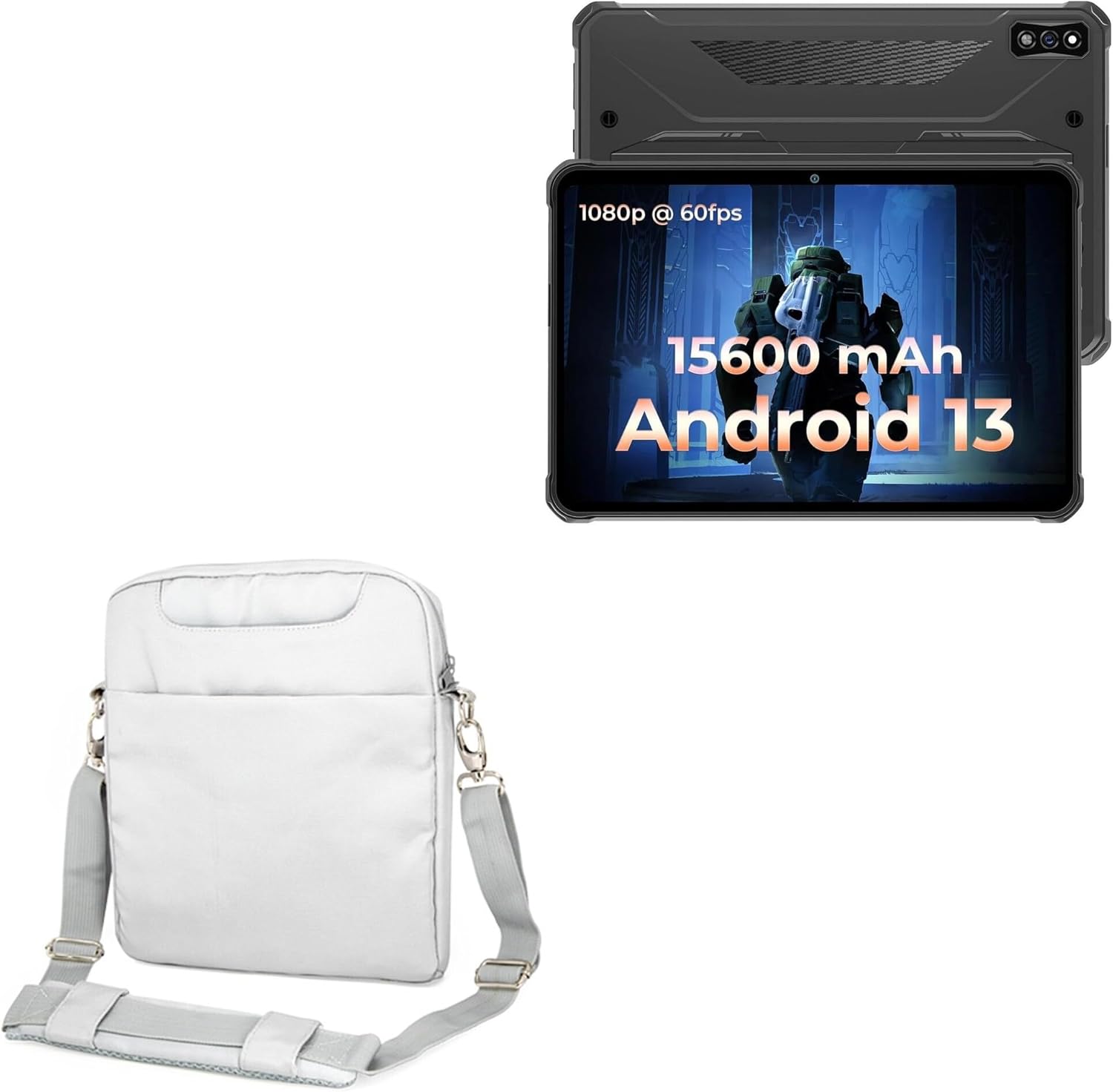 BoxWave Case Compatible with Hotwav R7 Rugged Tablet (10.1 in) - Encompass Urban Bag, Over Shoulder Messenger Straps Handle Bag Pockets - Cool Grey