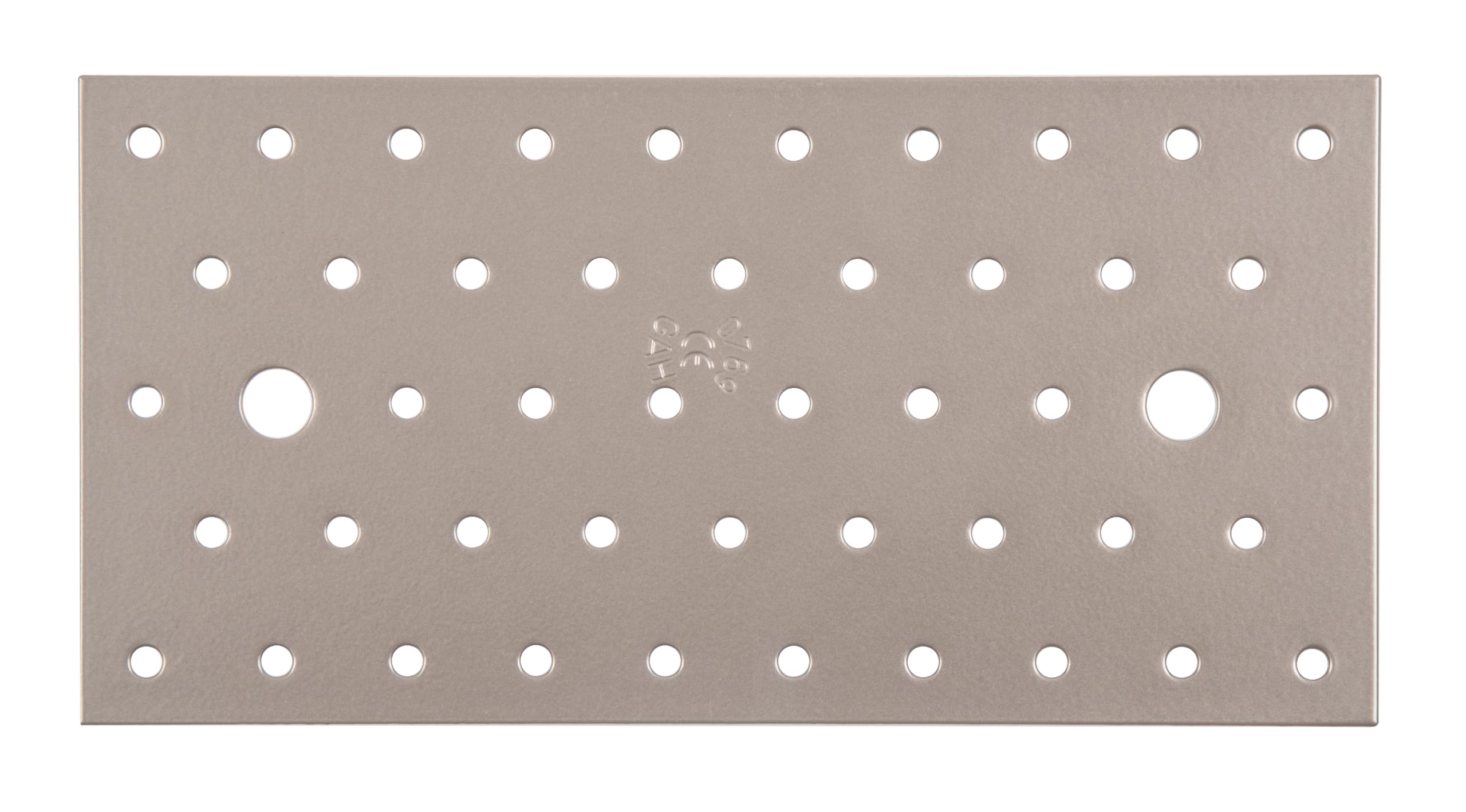 Alberts 821722 DURAVIS® Pletina perforada de ensamblaje, Con doble recubrimiento beige perla RAL 1035, Tamaño 200 x 100 x 2 mm, Juego de 25