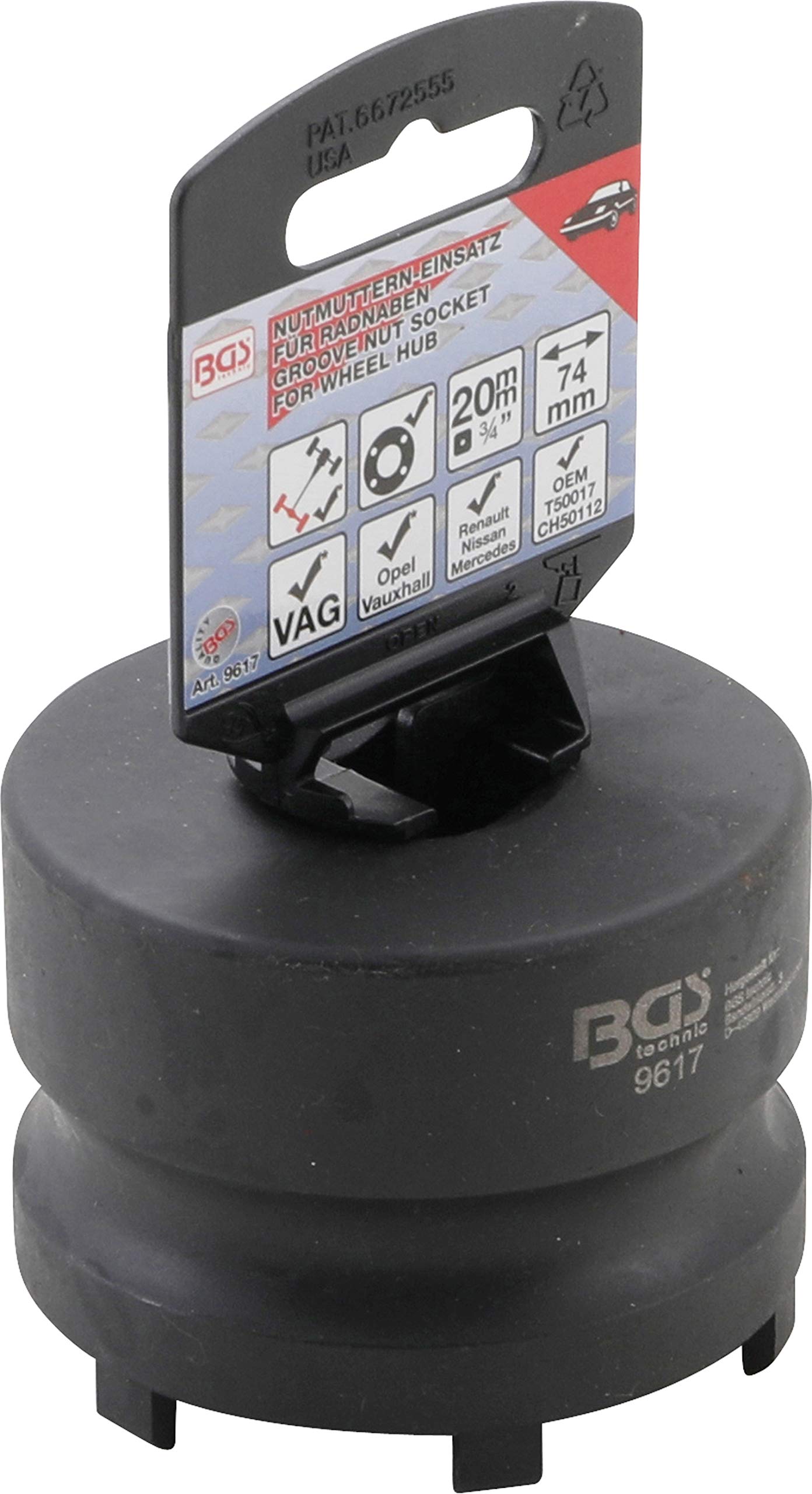 Amazon.com: BGS 9617 Slotted Nut Insert for Wheel Hubs External 