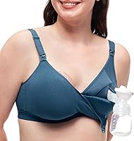 Momcozy Hands-Free Pumping Bra: Wireless Seamless Breast Pump Bra with Breathable Tencel Fabric & Fixed Cups