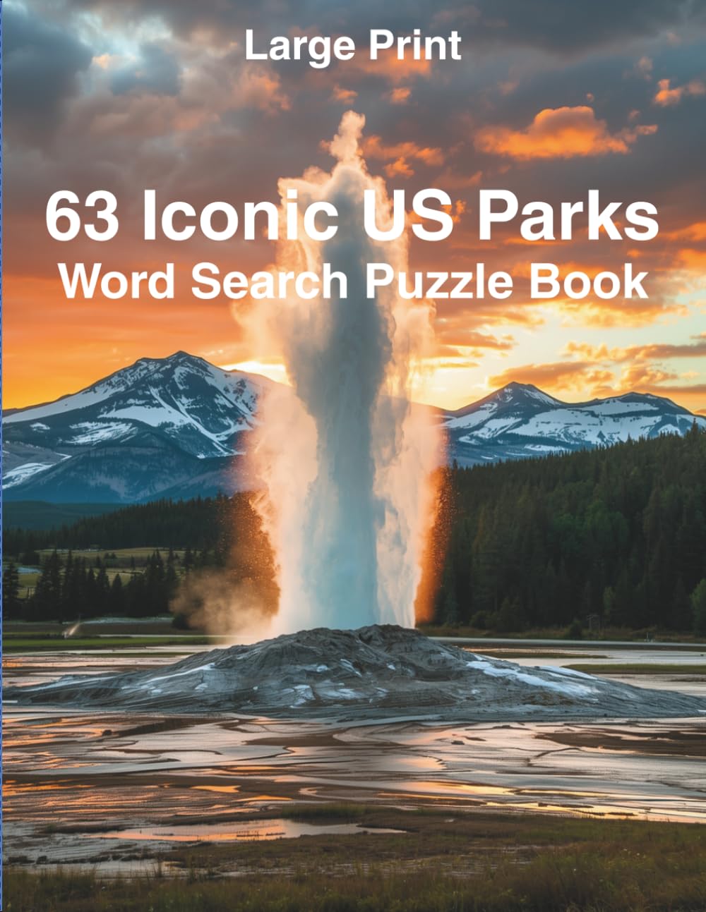 Large Print 63 Iconic U.S. Parks Word Search Puzzle Book